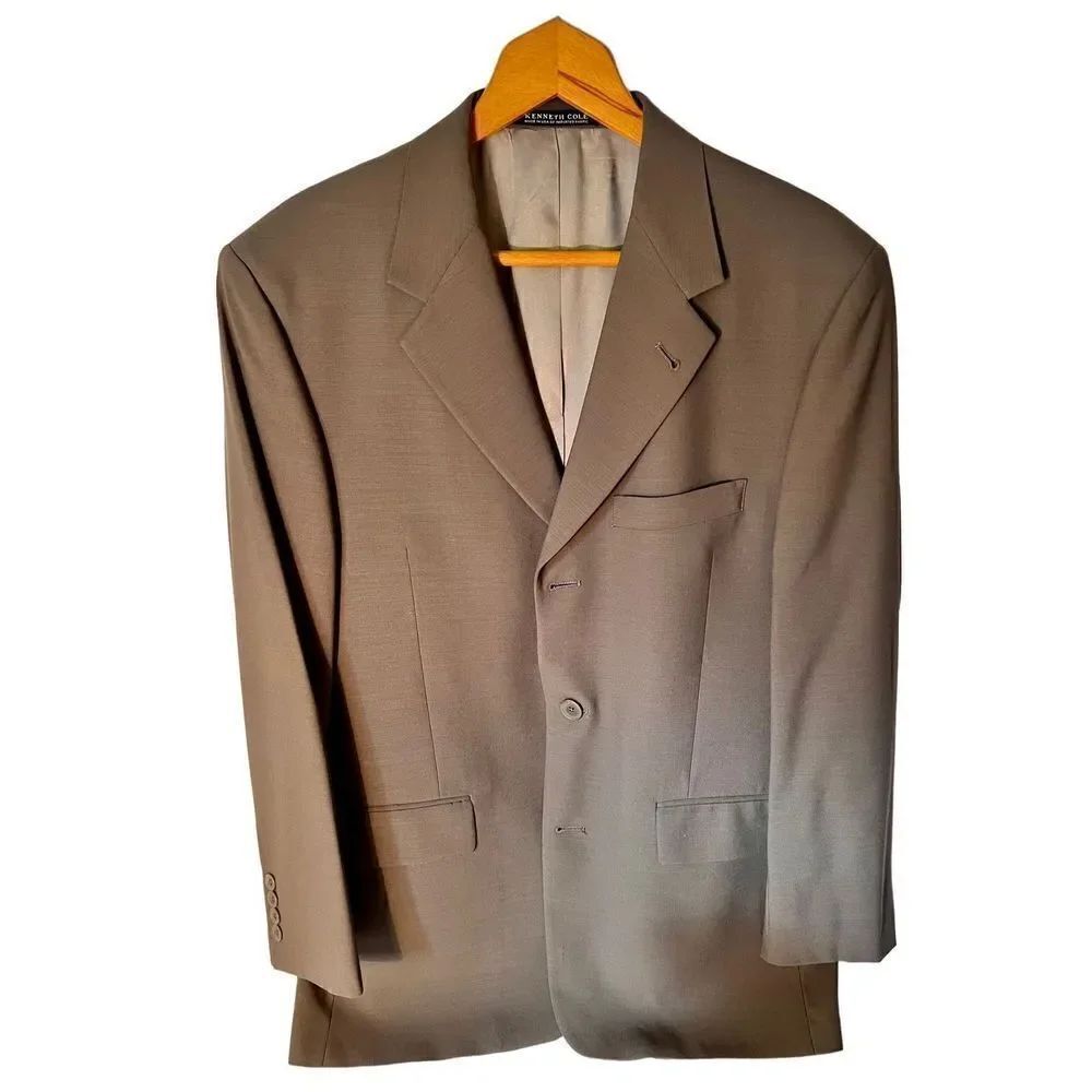 Kenneth Cole Collection Men's 40S Tan Sports Coat Length, Blazer, Suit Jacket